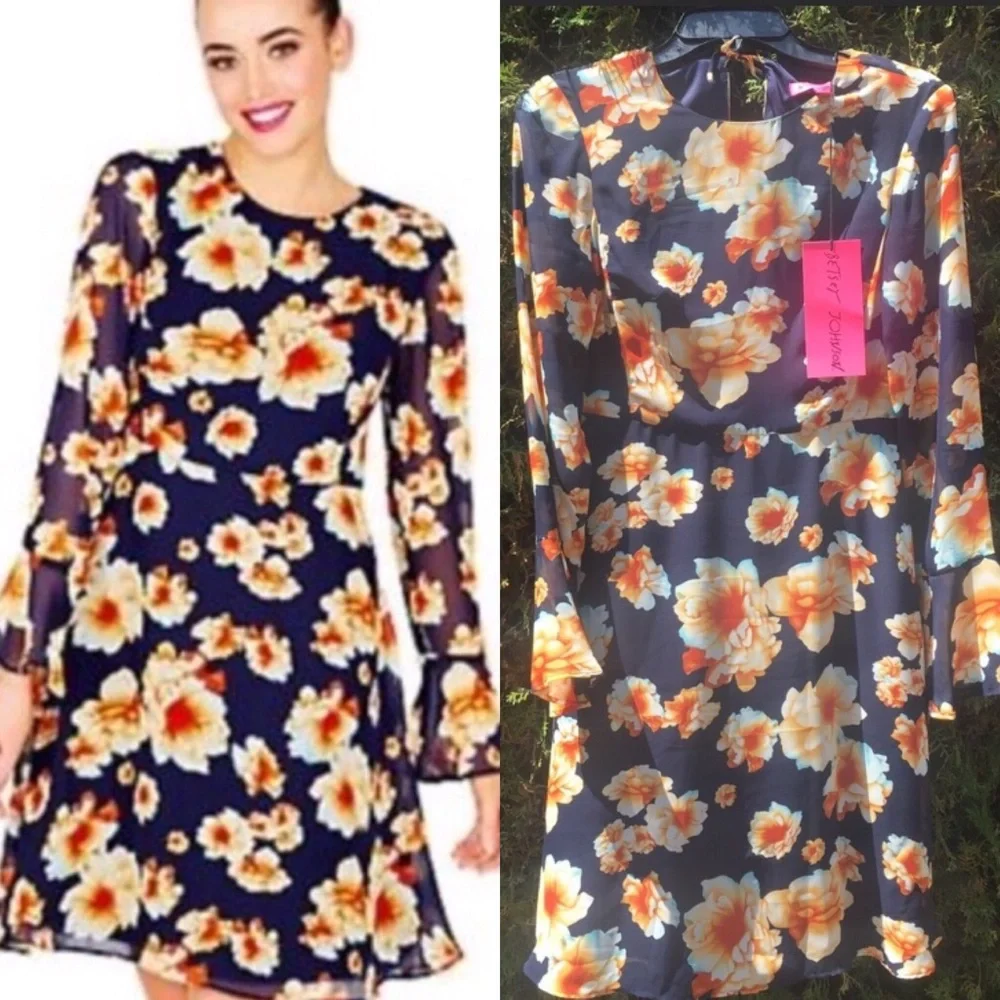 NWT Betsey Johnson Sz 2 Silky Dress - Picture 8 of 11